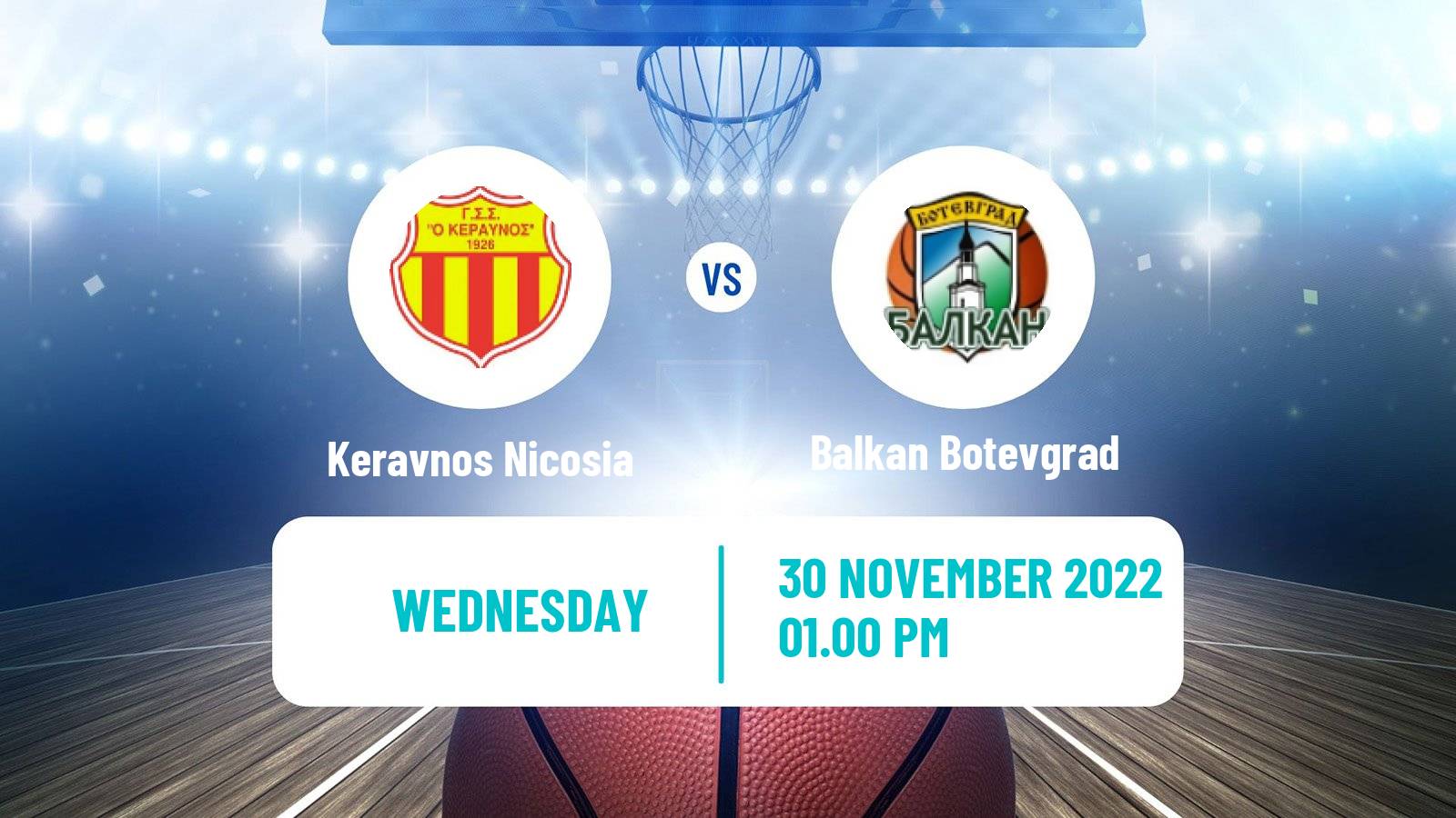 Basketball FIBA Europe Cup Keravnos Nicosia - Balkan Botevgrad