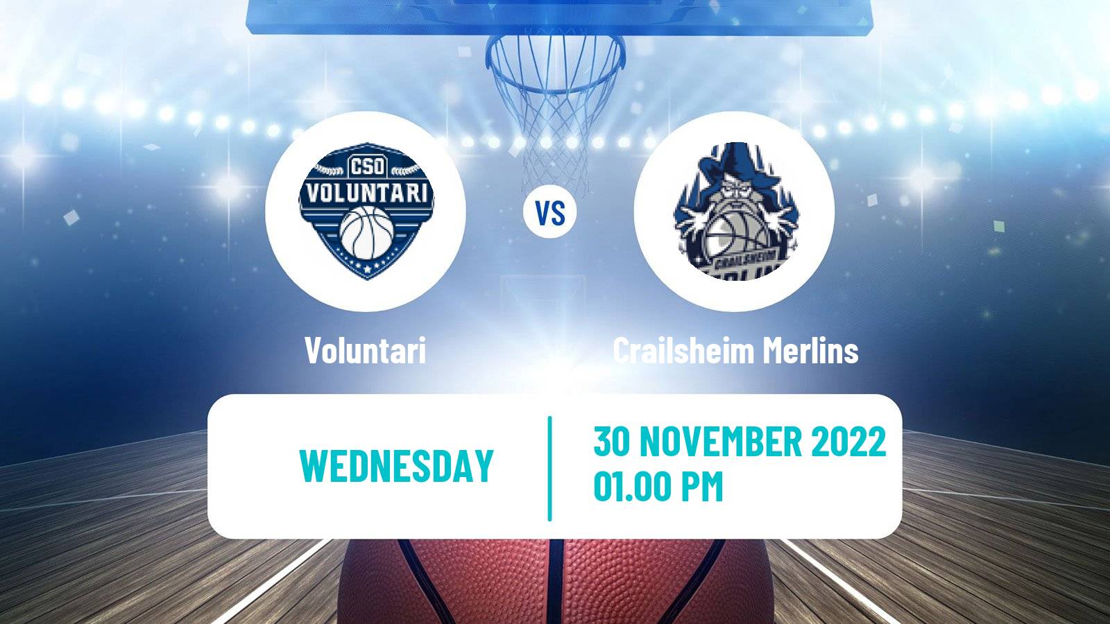 Basketball FIBA Europe Cup Voluntari - Crailsheim Merlins