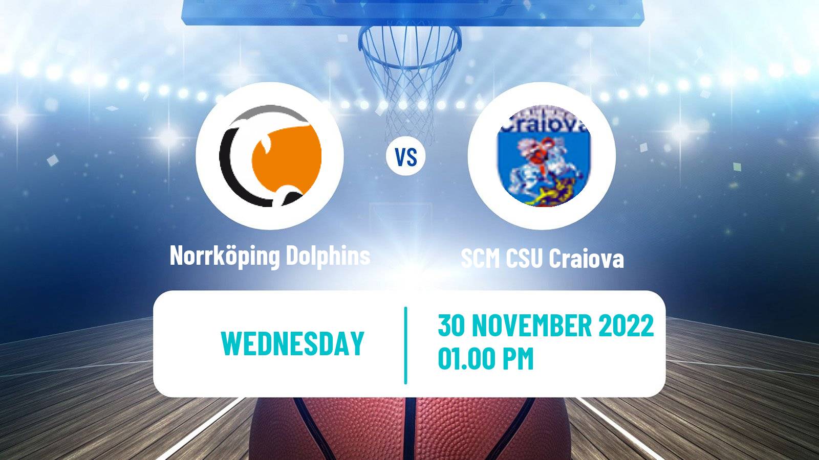 Basketball FIBA Europe Cup Norrköping Dolphins - SCM CSU Craiova