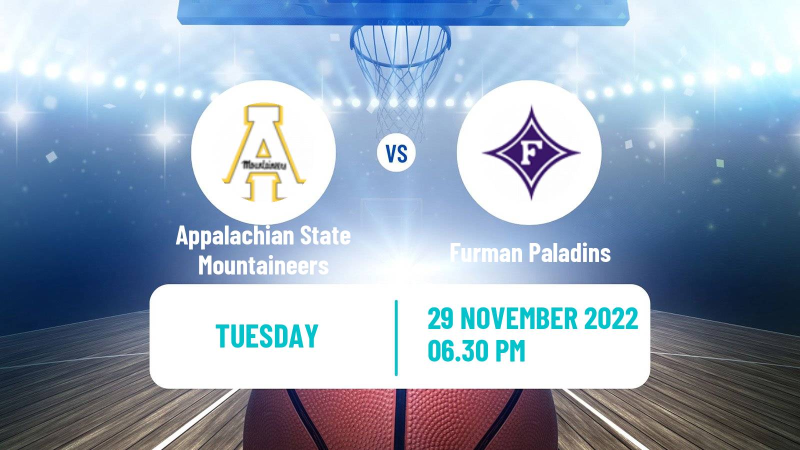 Basketball NCAA College Basketball Appalachian State Mountaineers - Furman Paladins