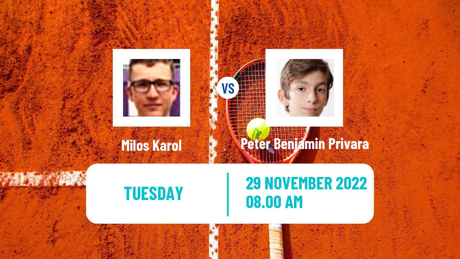 Tennis ITF Tournaments Milos Karol - Peter Benjamin Privara