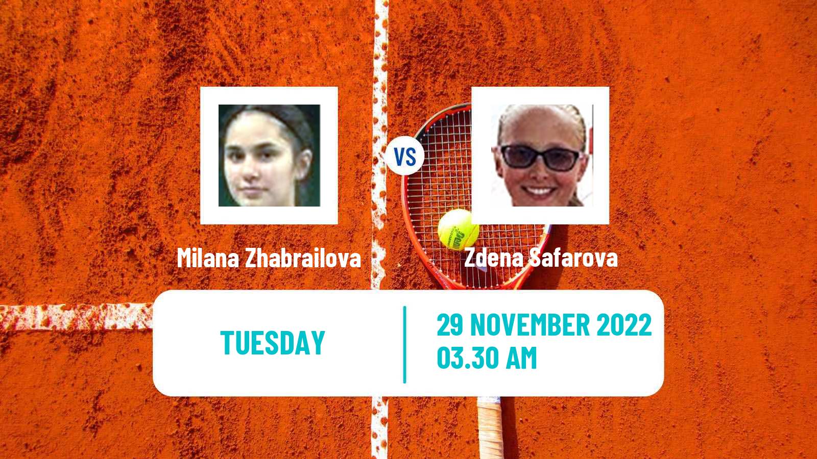 Tennis ITF Tournaments Milana Zhabrailova - Zdena Safarova