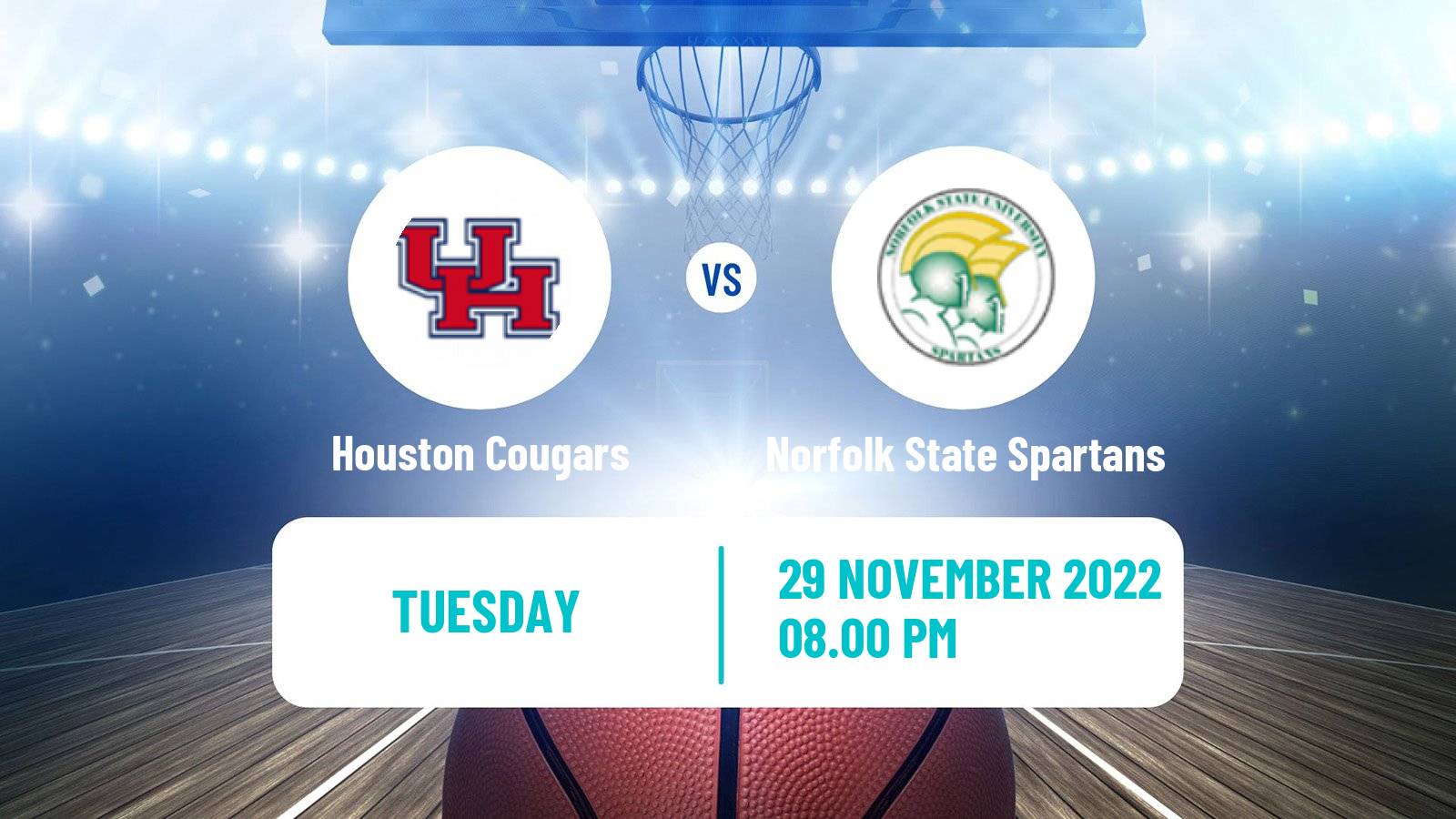 Basketball NCAA College Basketball Houston Cougars - Norfolk State Spartans