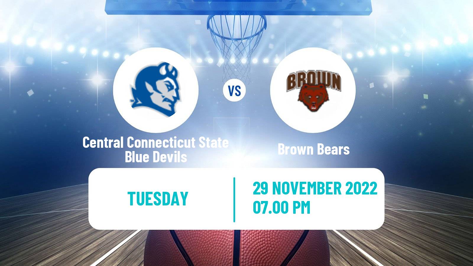 Basketball NCAA College Basketball Central Connecticut State Blue Devils - Brown Bears