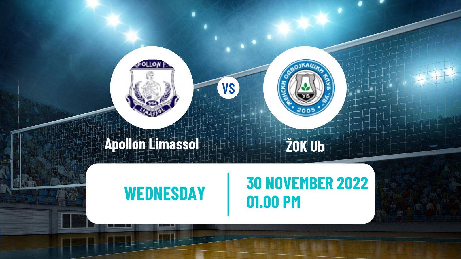 Volleyball CEV Challenge Cup Women Apollon Limassol - Ub