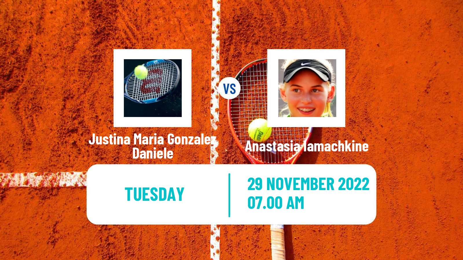 Tennis ITF Tournaments Justina Maria Gonzalez Daniele - Anastasia Iamachkine