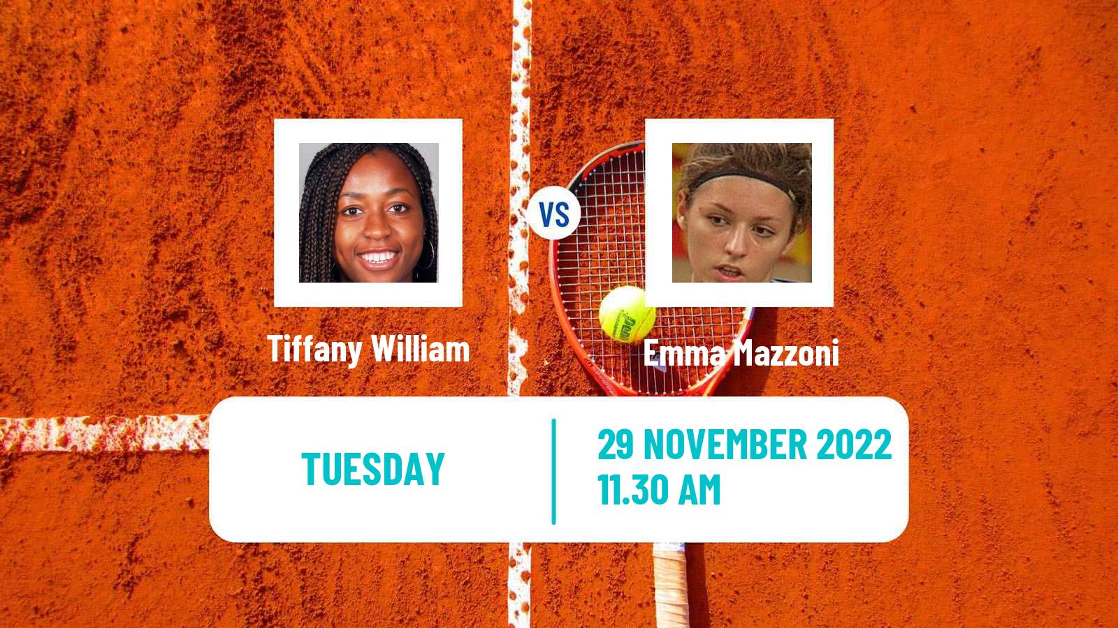 Tennis ITF Tournaments Tiffany William - Emma Mazzoni