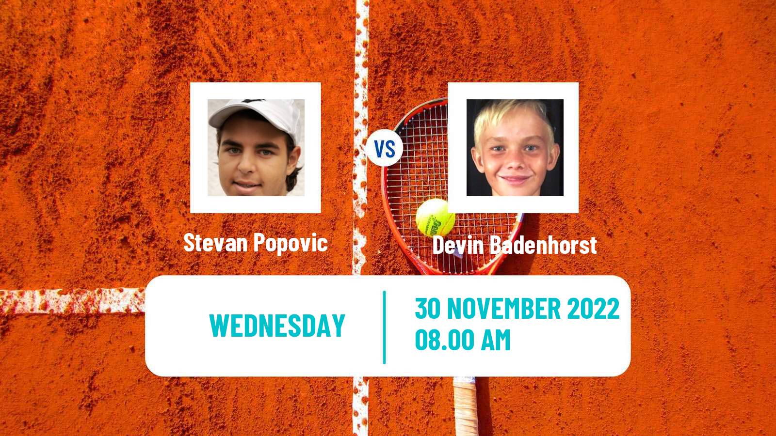 Tennis ITF Tournaments Stevan Popovic - Devin Badenhorst