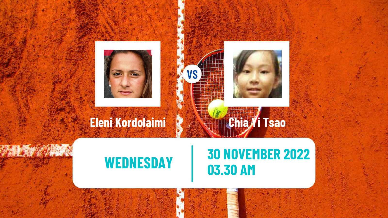 Tennis ITF Tournaments Eleni Kordolaimi - Chia Yi Tsao