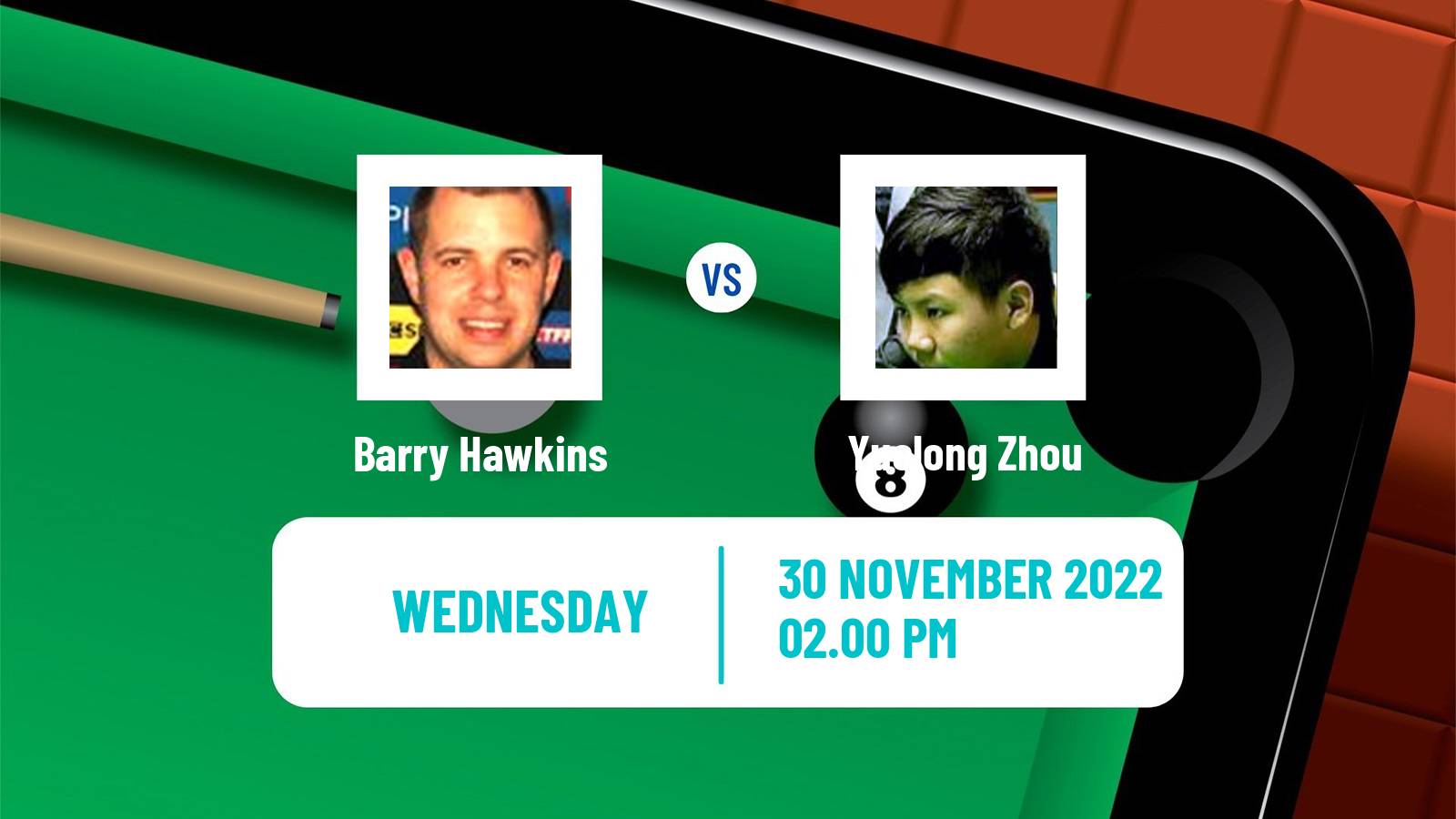 Snooker Snooker Barry Hawkins - Yuelong Zhou