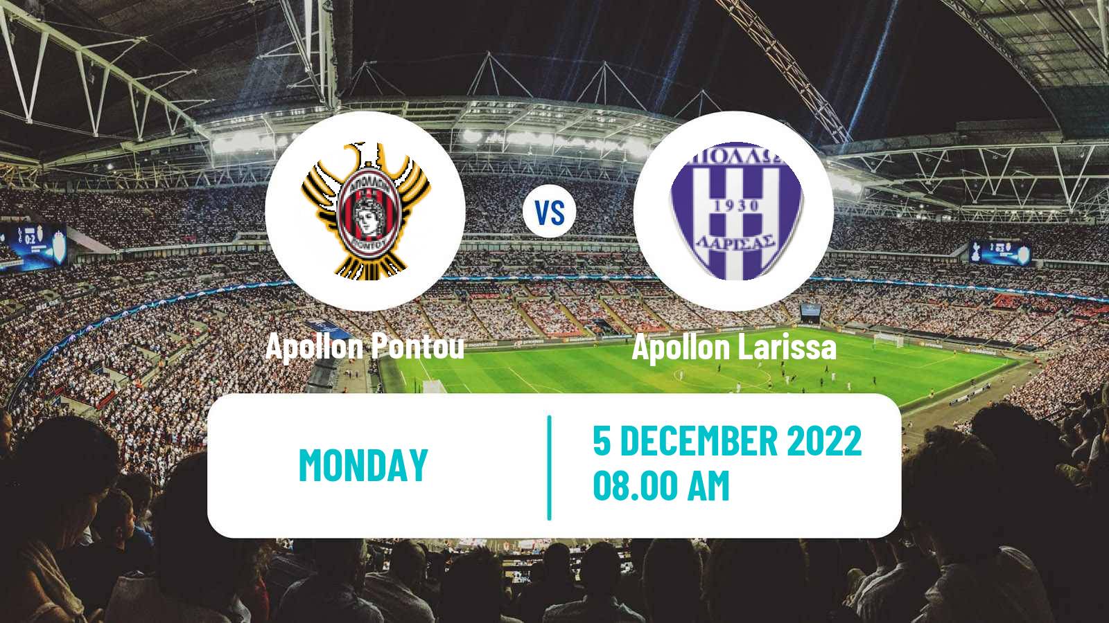 Soccer Greek Super League 2 Apollon Pontou - Apollon Larissa