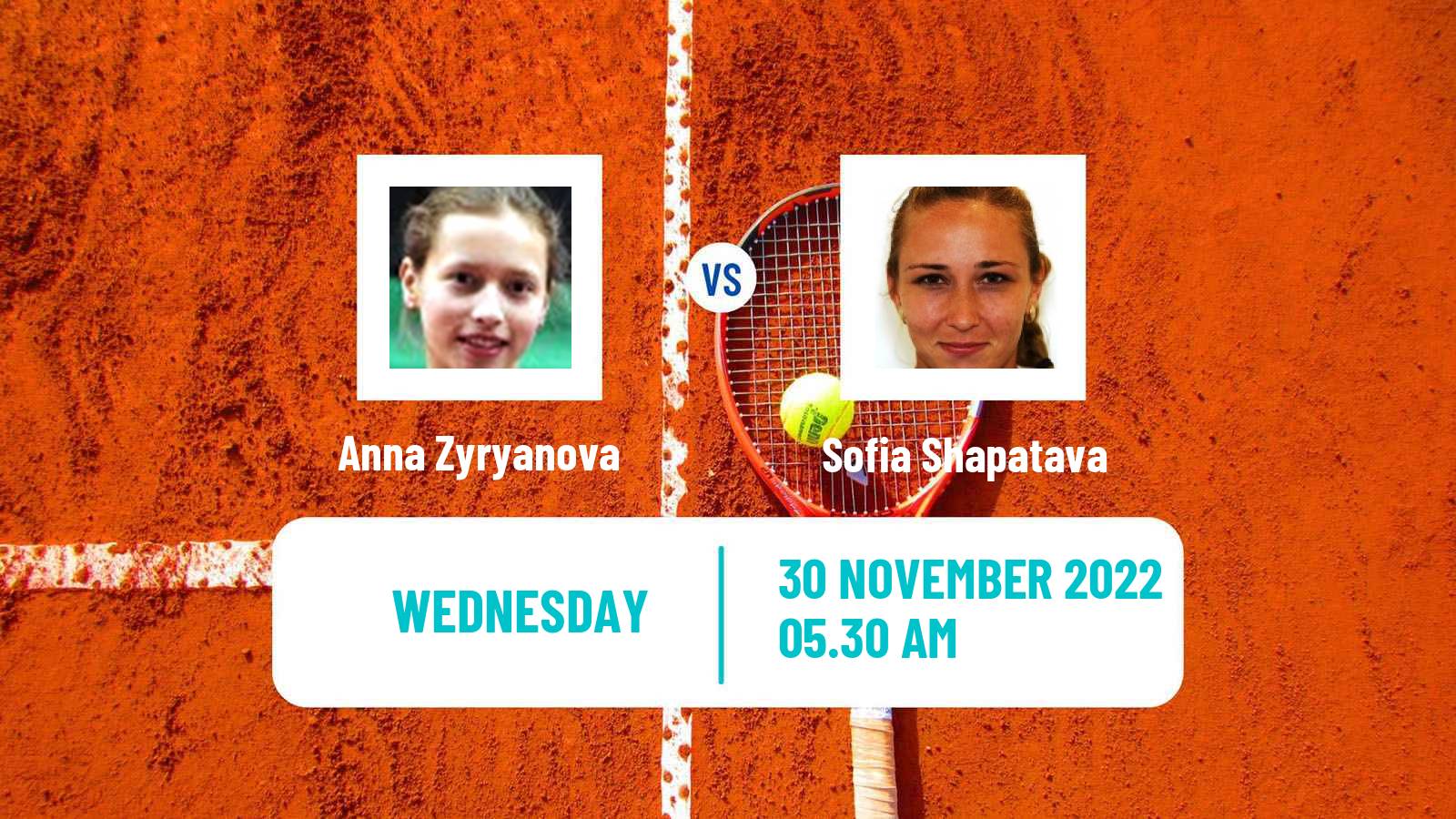 Tennis ITF Tournaments Anna Zyryanova - Sofia Shapatava