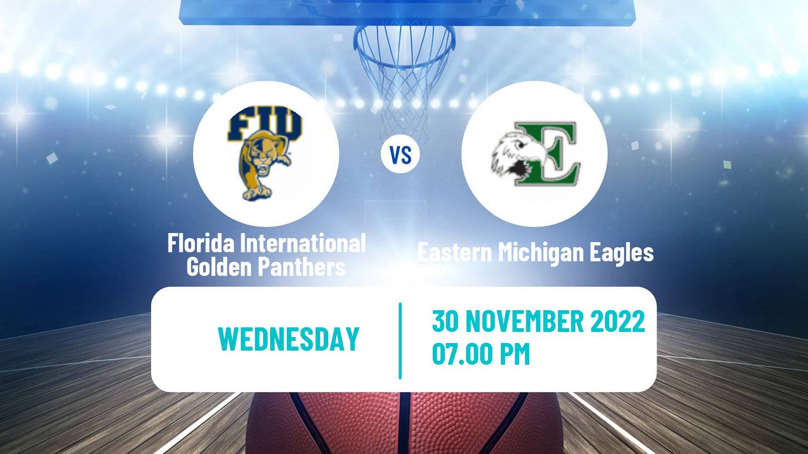 Basketball NCAA College Basketball Florida International Golden Panthers - Eastern Michigan Eagles