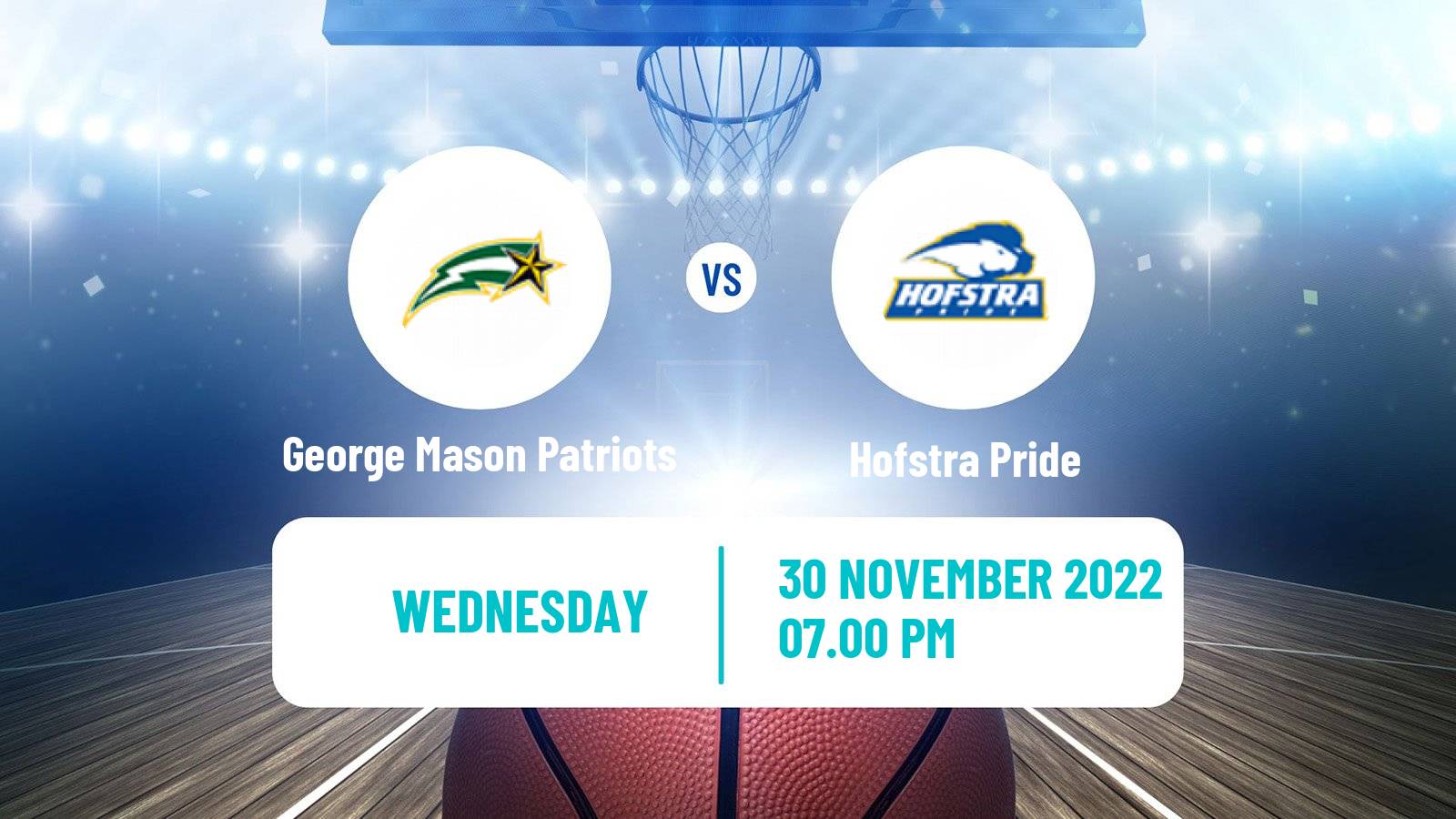 Basketball NCAA College Basketball George Mason Patriots - Hofstra Pride