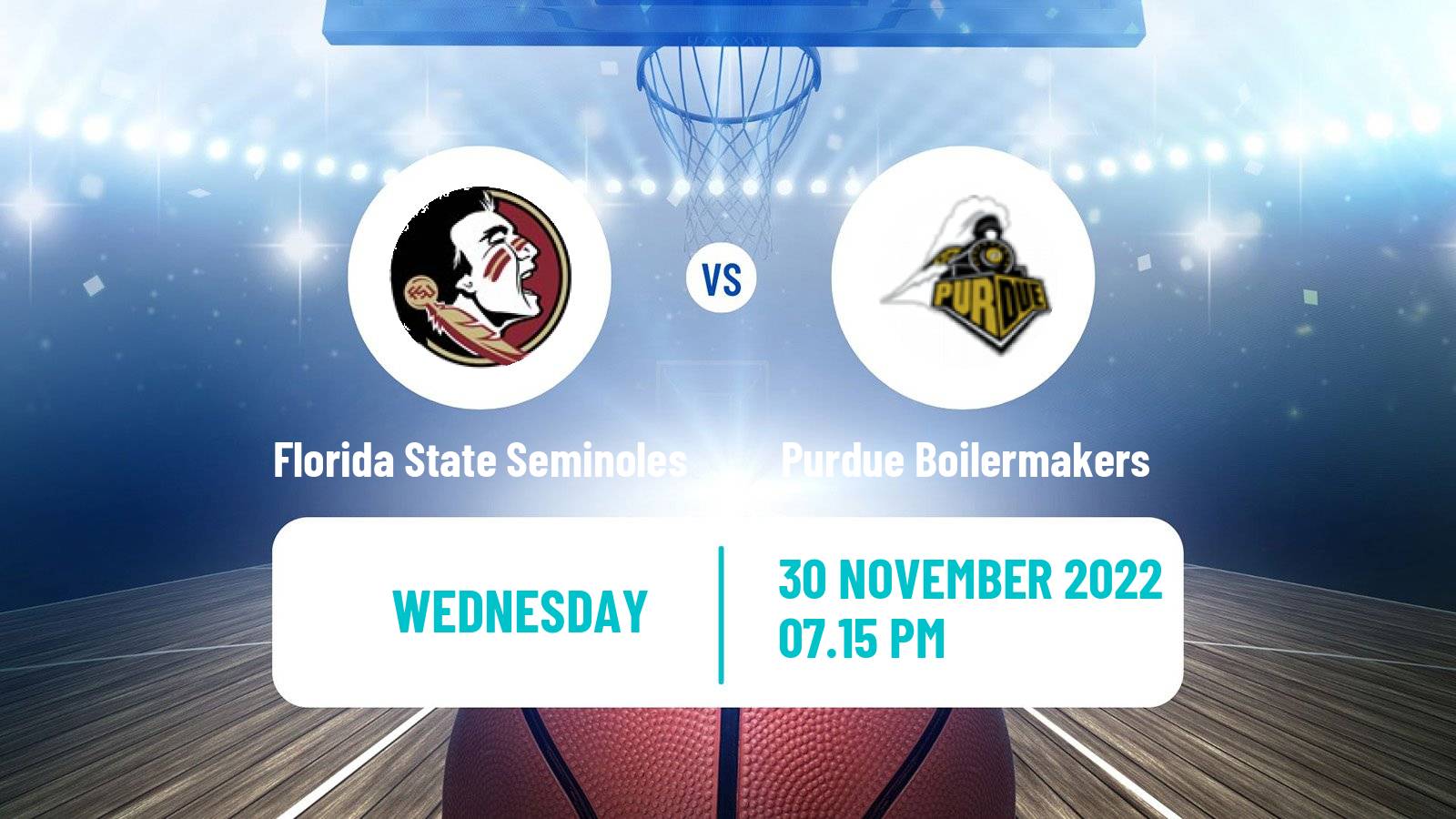 Basketball NCAA College Basketball Florida State Seminoles - Purdue Boilermakers