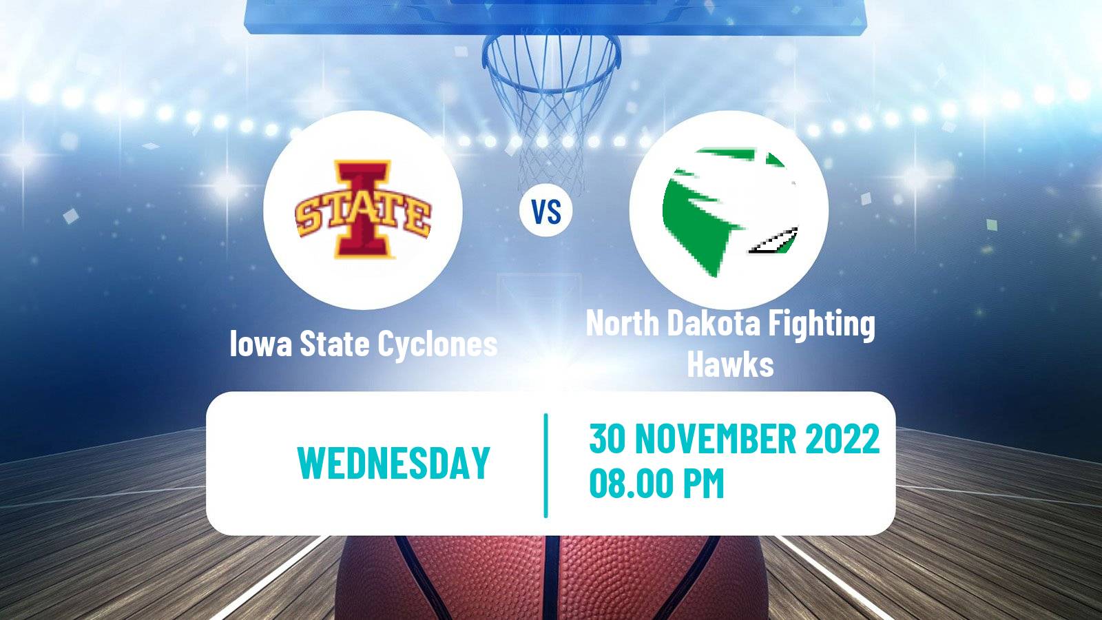 Basketball NCAA College Basketball Iowa State Cyclones - North Dakota Fighting Hawks