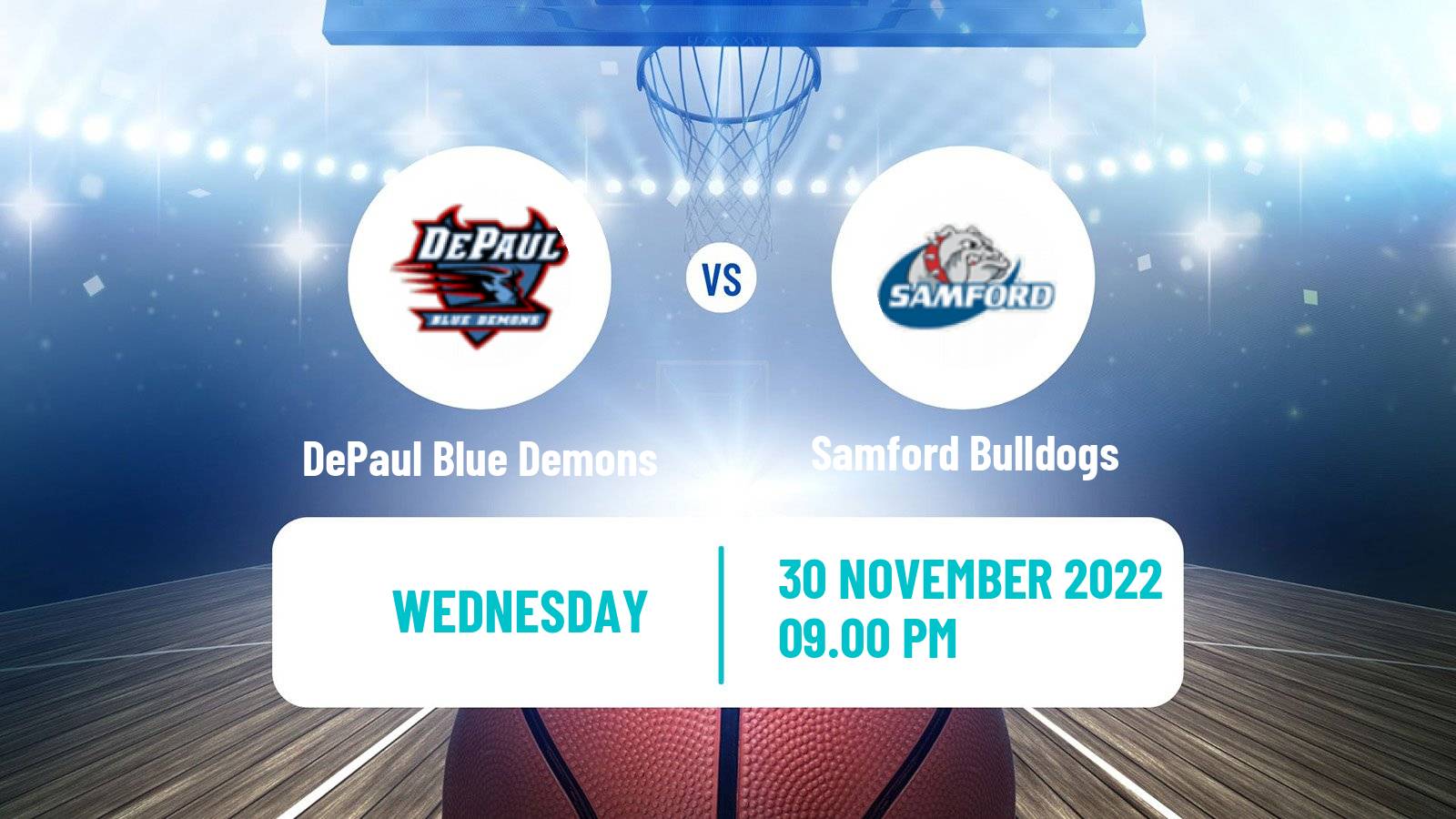 Basketball NCAA College Basketball DePaul Blue Demons - Samford Bulldogs