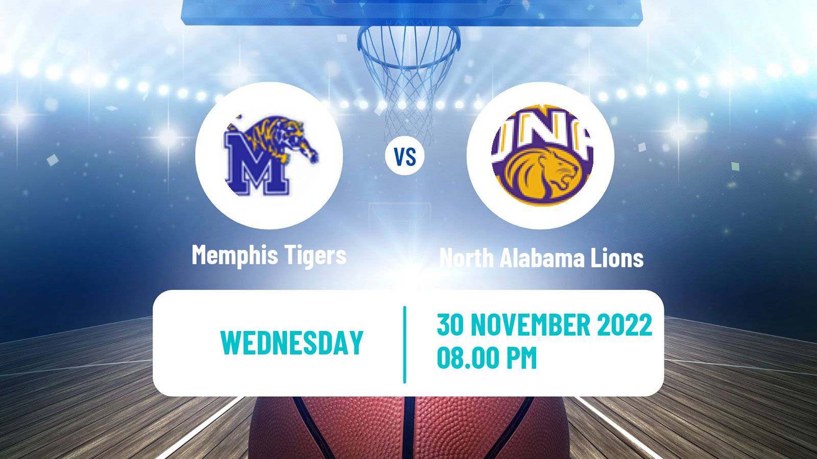 Basketball NCAA College Basketball Memphis Tigers - North Alabama Lions