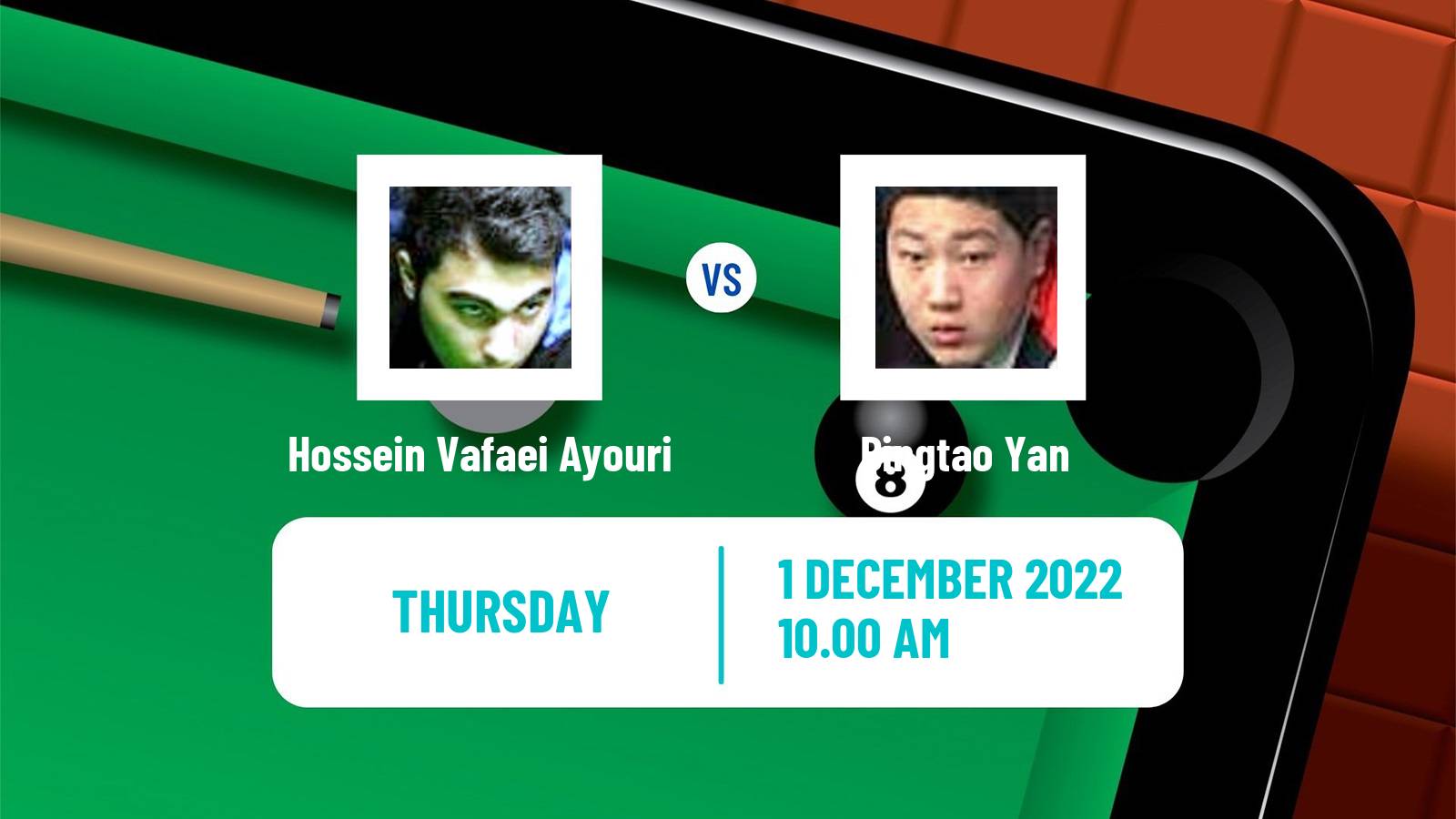 Snooker Snooker Hossein Vafaei Ayouri - Bingtao Yan