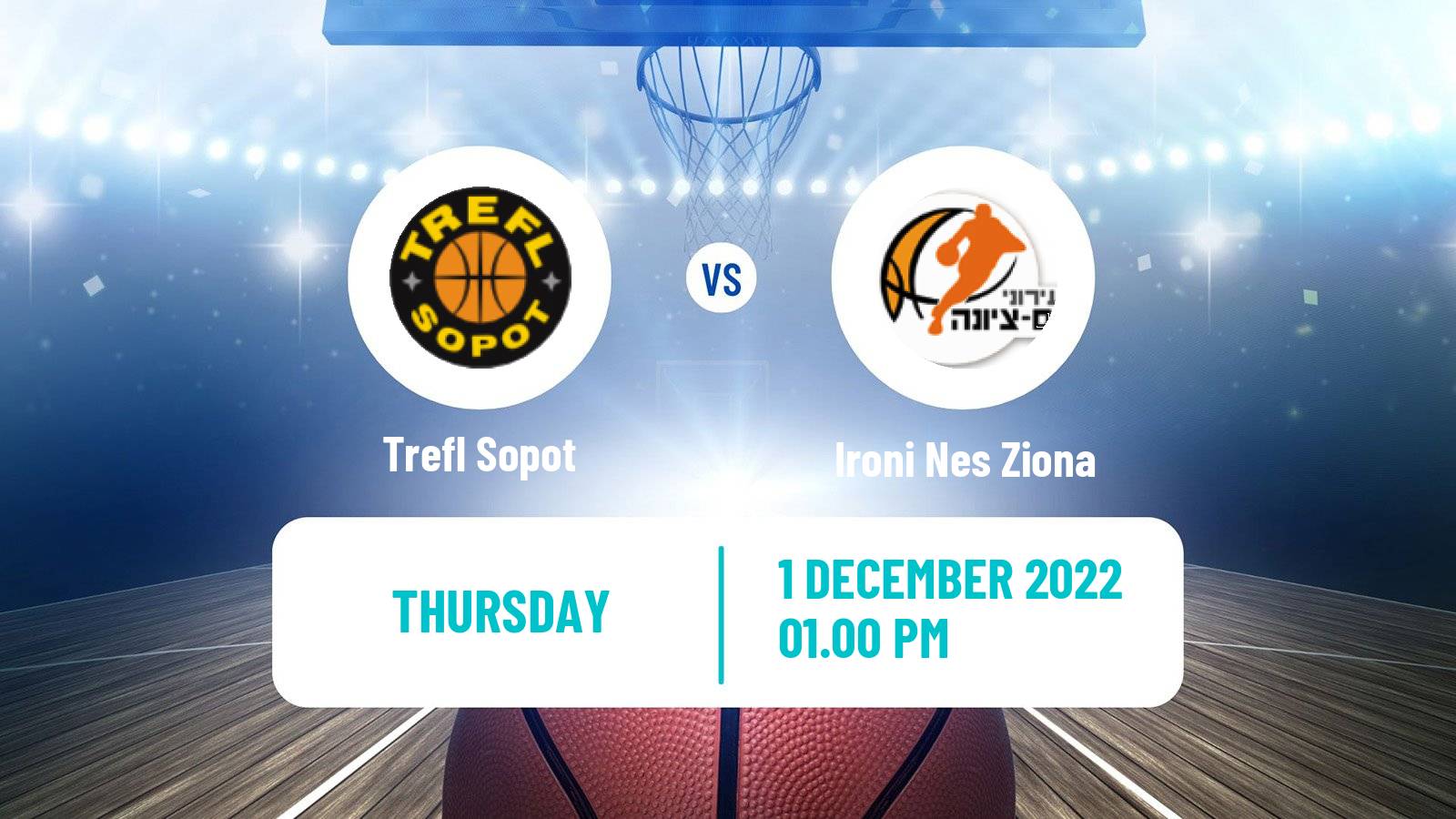 Basketball ENBL Trefl Sopot - Ironi Nes Ziona