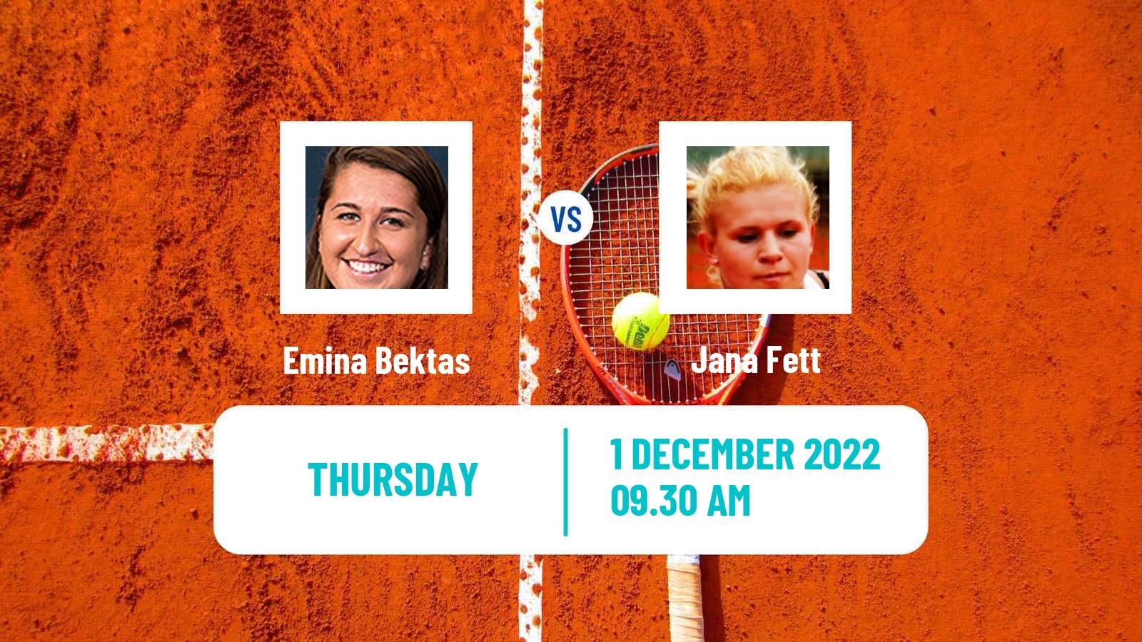 Tennis ITF Tournaments Emina Bektas - Jana Fett