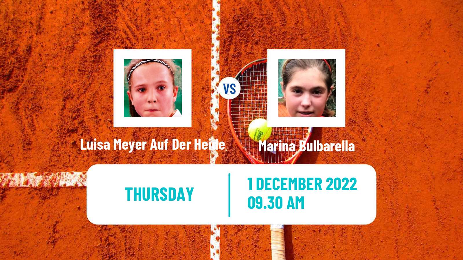 Tennis ITF Tournaments Luisa Meyer Auf Der Heide - Marina Bulbarella