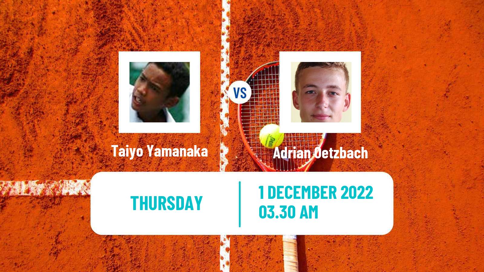 Tennis ITF Tournaments Taiyo Yamanaka - Adrian Oetzbach