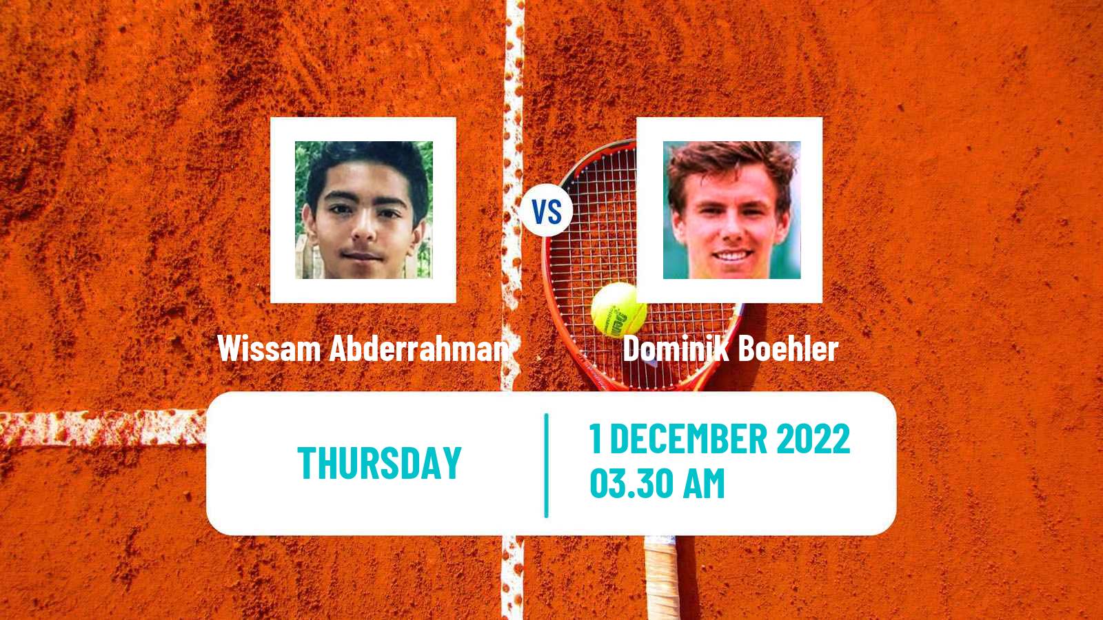 Tennis ITF Tournaments Wissam Abderrahman - Dominik Boehler