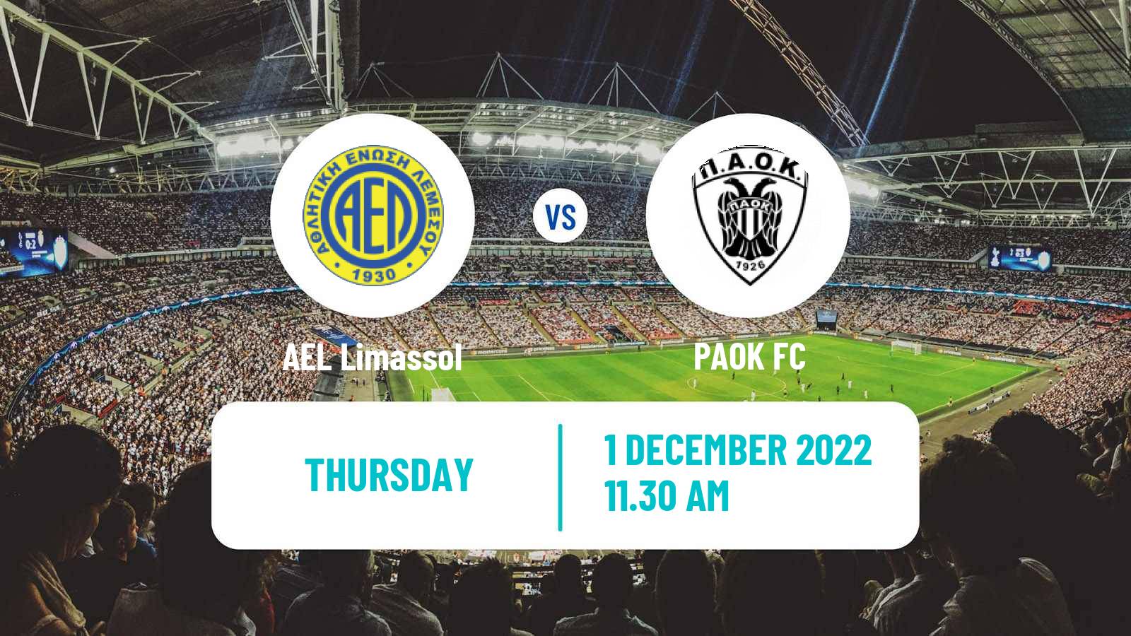 Soccer Club Friendly AEL Limassol - PAOK