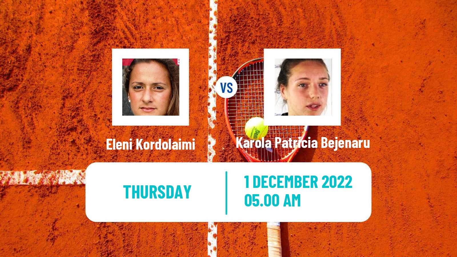 Tennis ITF Tournaments Eleni Kordolaimi - Karola Patricia Bejenaru