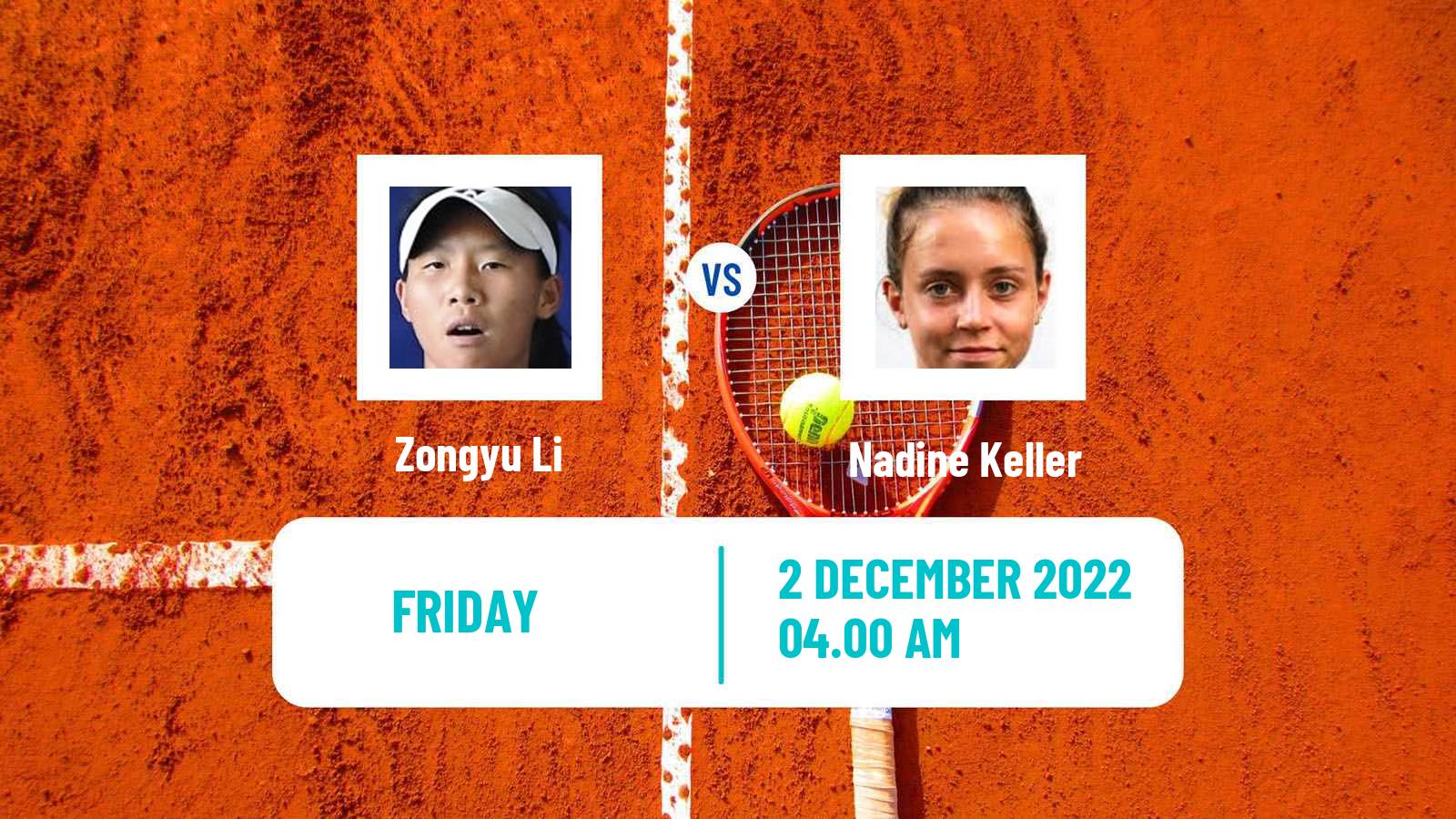 Tennis ITF Tournaments Zongyu Li - Nadine Keller