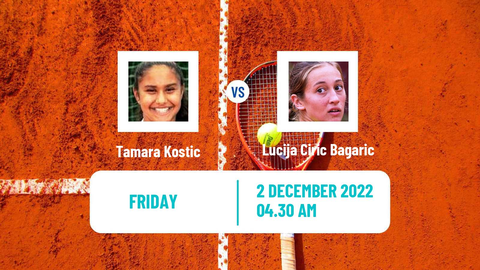 Tennis ITF Tournaments Tamara Kostic - Lucija Ciric Bagaric