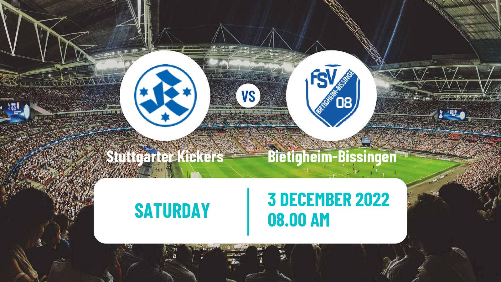 Soccer German Oberliga Baden-Württemberg Stuttgarter Kickers - Bietigheim-Bissingen