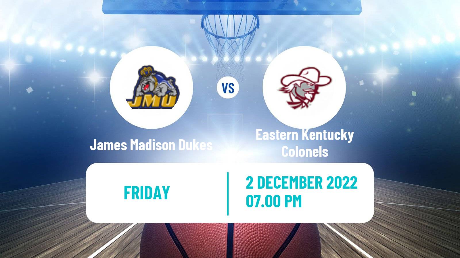 Basketball NCAA College Basketball James Madison Dukes - Eastern Kentucky Colonels