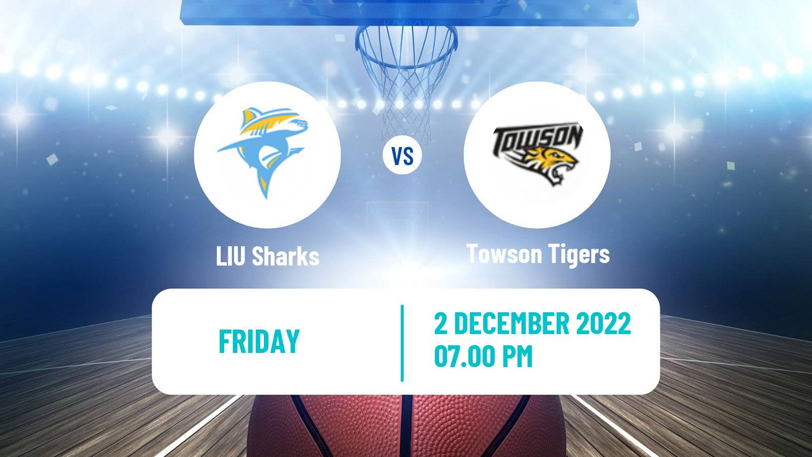 Basketball NCAA College Basketball LIU Sharks - Towson Tigers