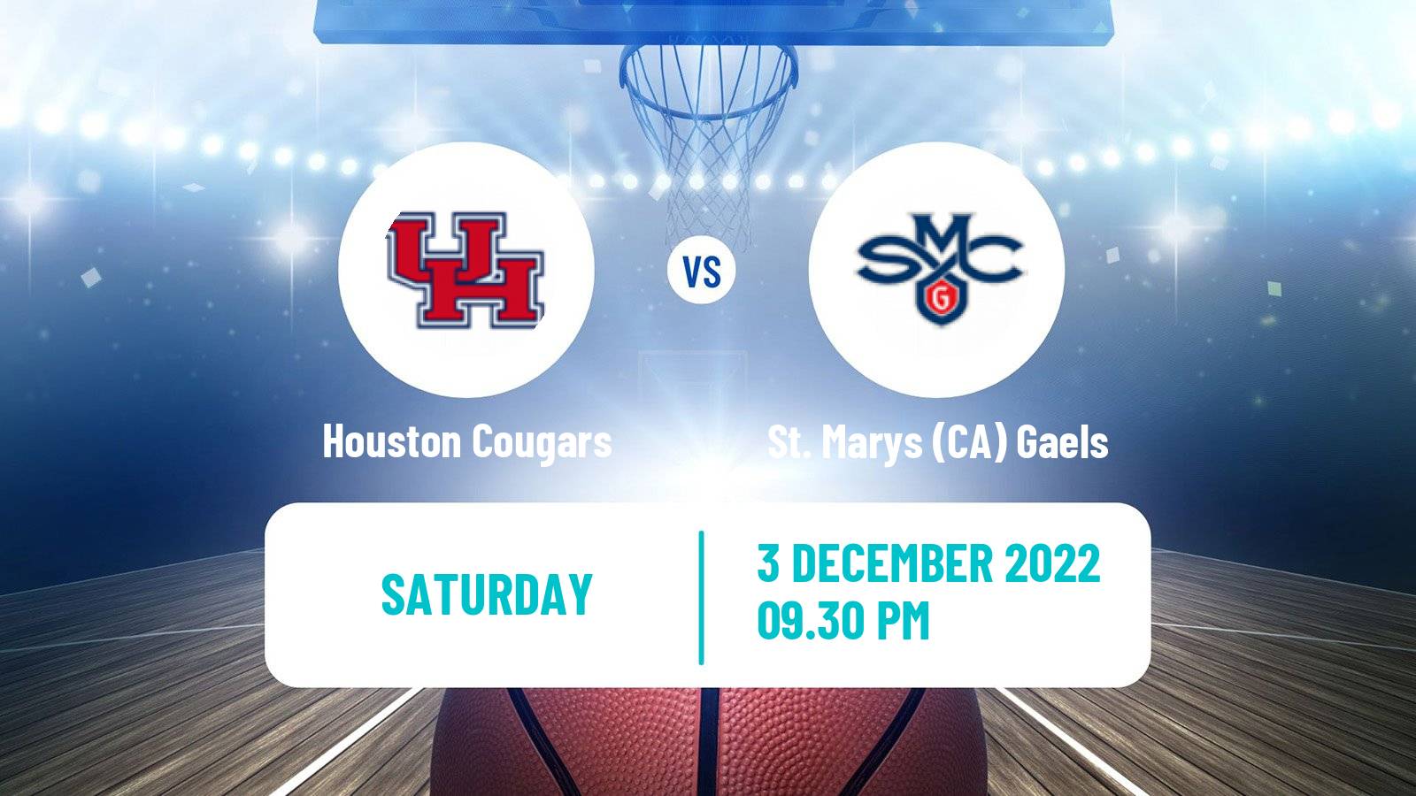 Basketball NCAA College Basketball Houston Cougars - St. Marys (CA) Gaels