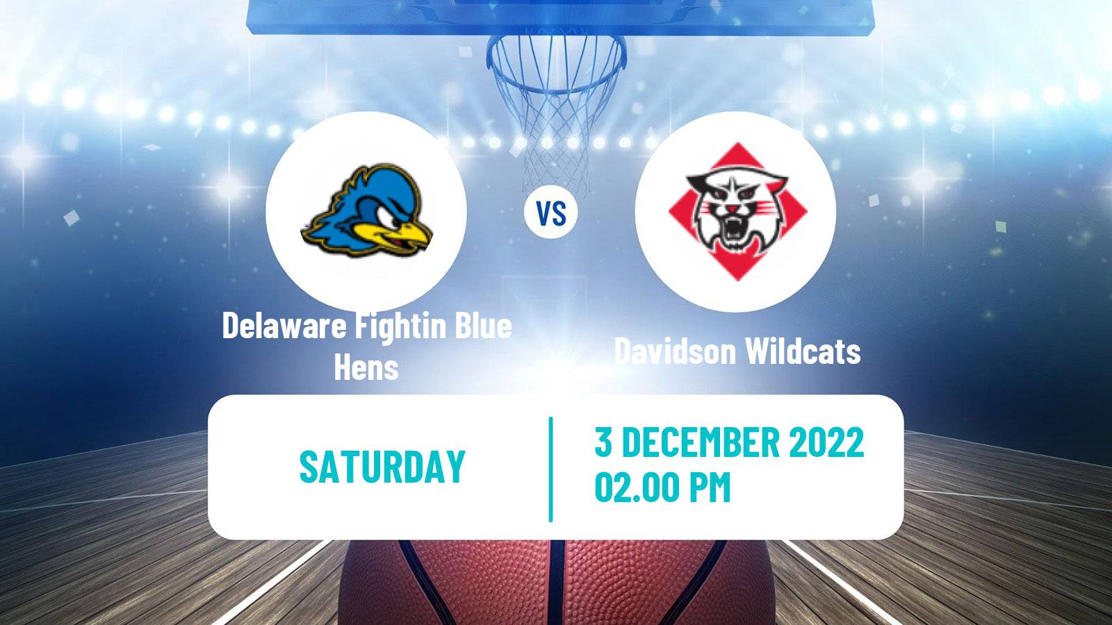 Basketball NCAA College Basketball Delaware Fightin Blue Hens - Davidson Wildcats