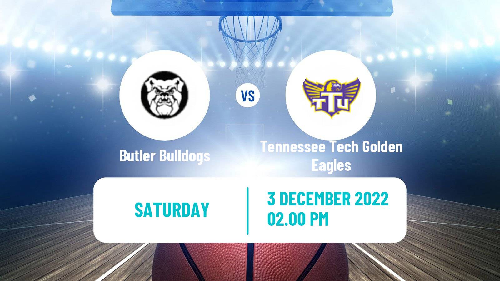 Basketball NCAA College Basketball Butler Bulldogs - Tennessee Tech Golden Eagles