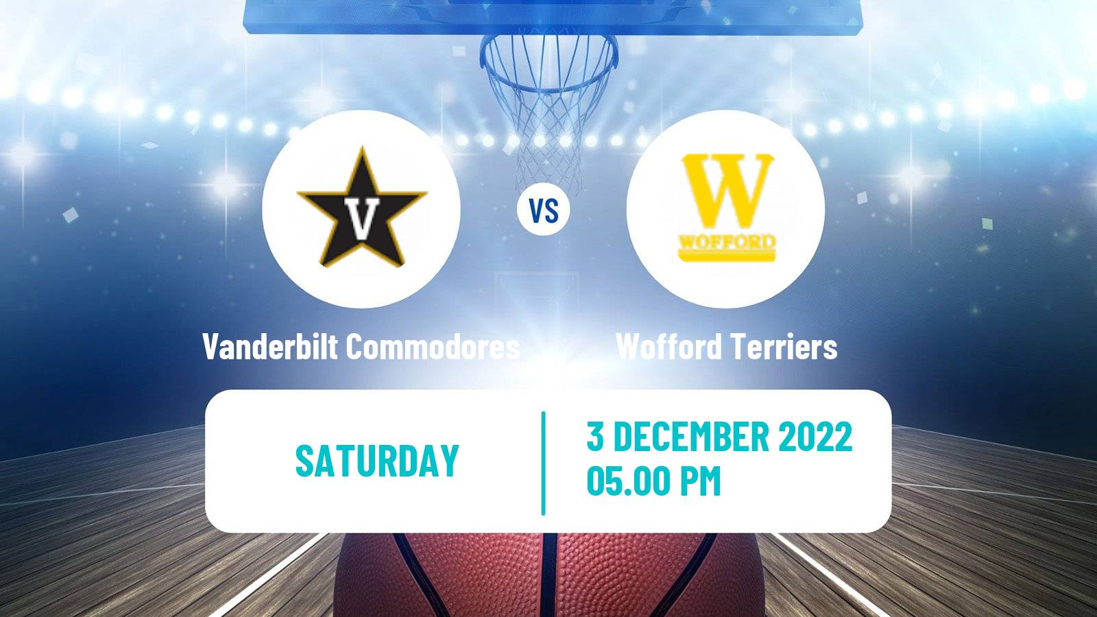 Basketball NCAA College Basketball Vanderbilt Commodores - Wofford Terriers