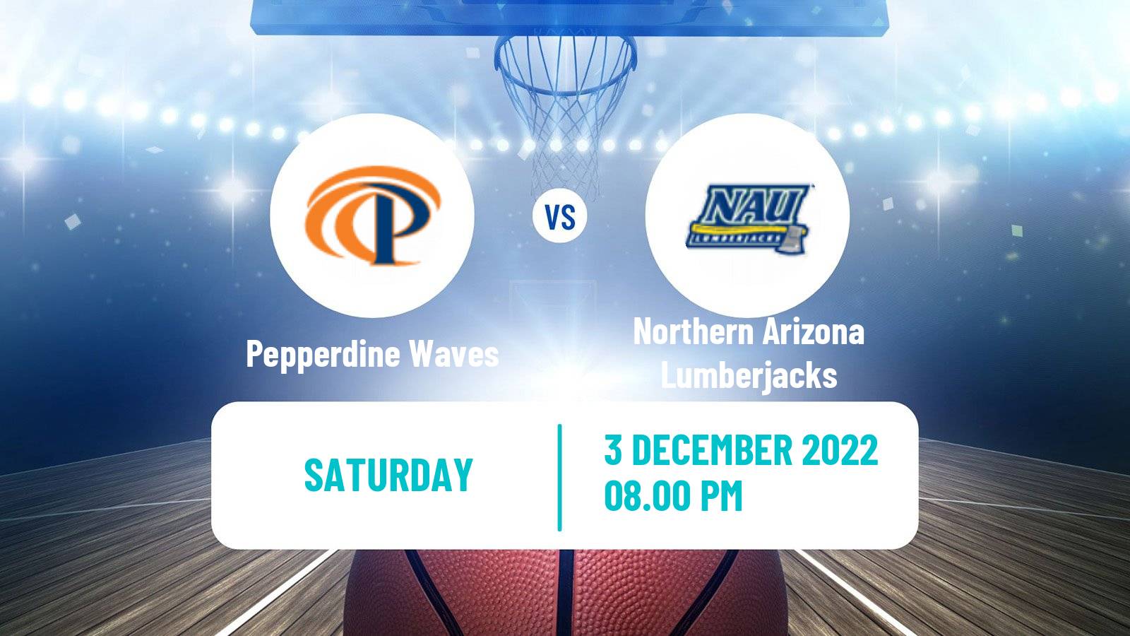 Basketball NCAA College Basketball Pepperdine Waves - Northern Arizona Lumberjacks