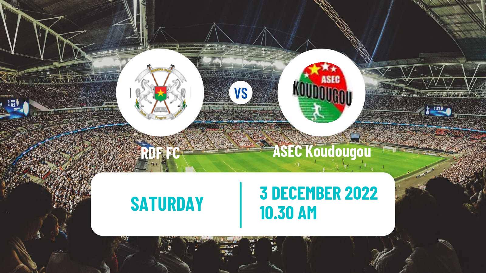 Soccer Burkina Faso Premier League RDF - ASEC Koudougou