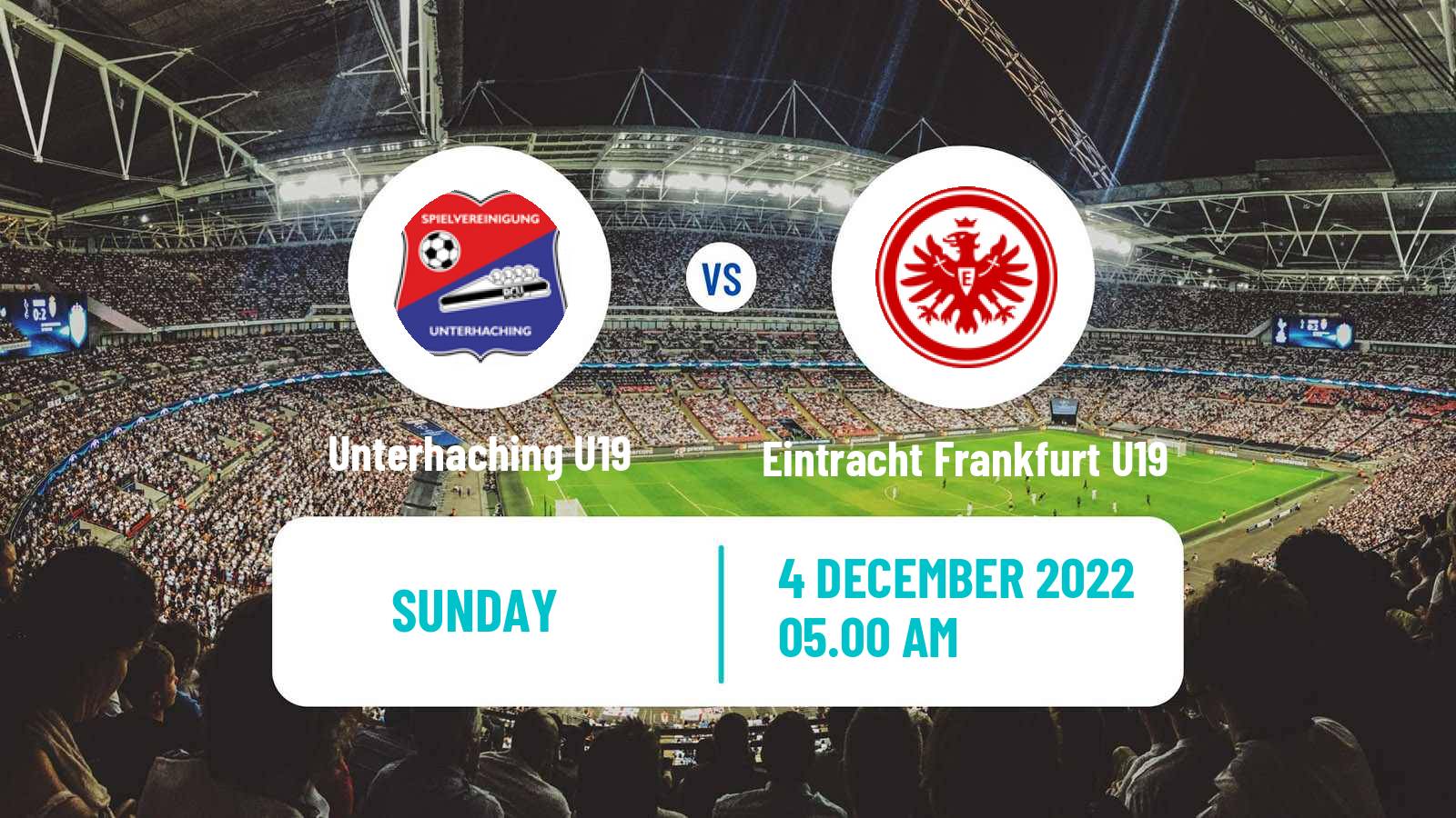 Soccer German Junioren Bundesliga South Unterhaching U19 - Eintracht Frankfurt U19