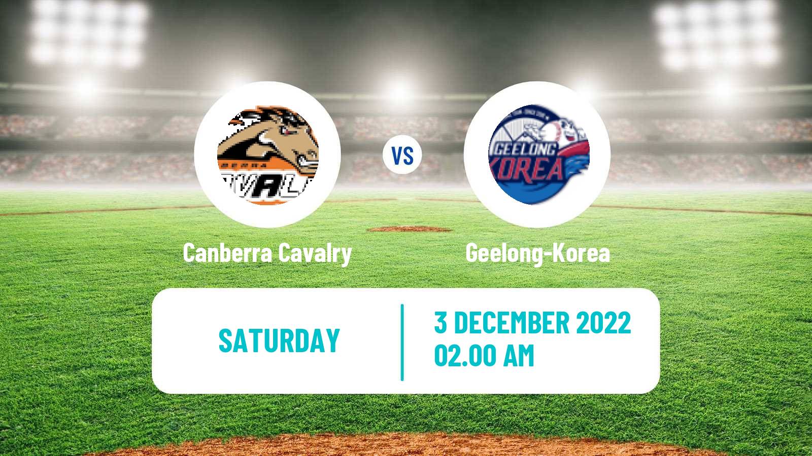 Baseball Australian ABL Canberra Cavalry - Geelong-Korea