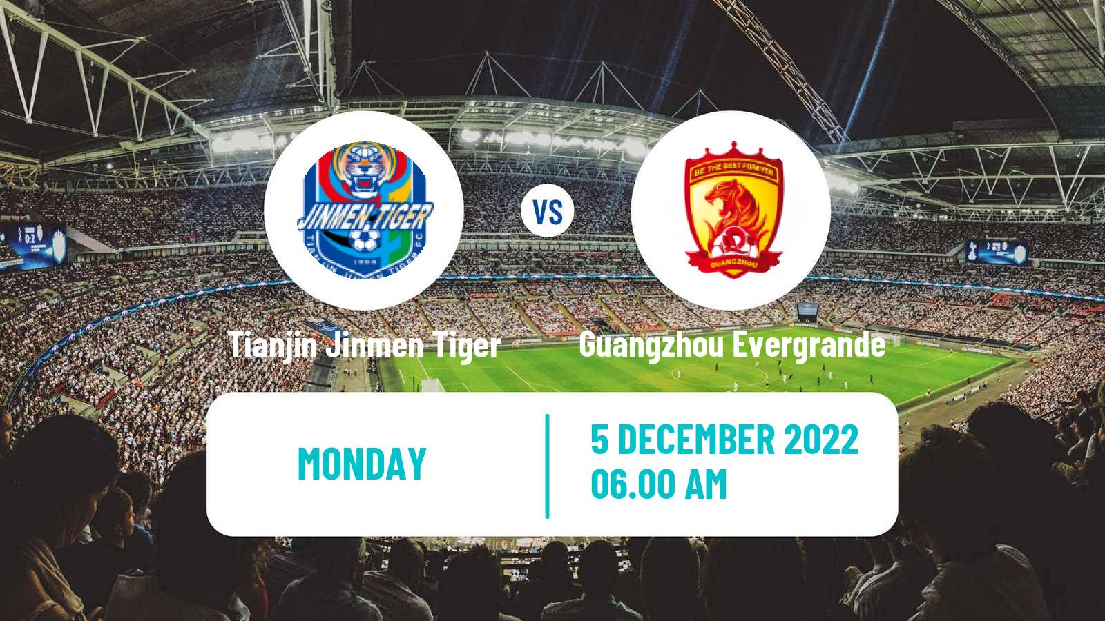 Soccer Chinese Super League Tianjin Jinmen Tiger - Guangzhou Evergrande