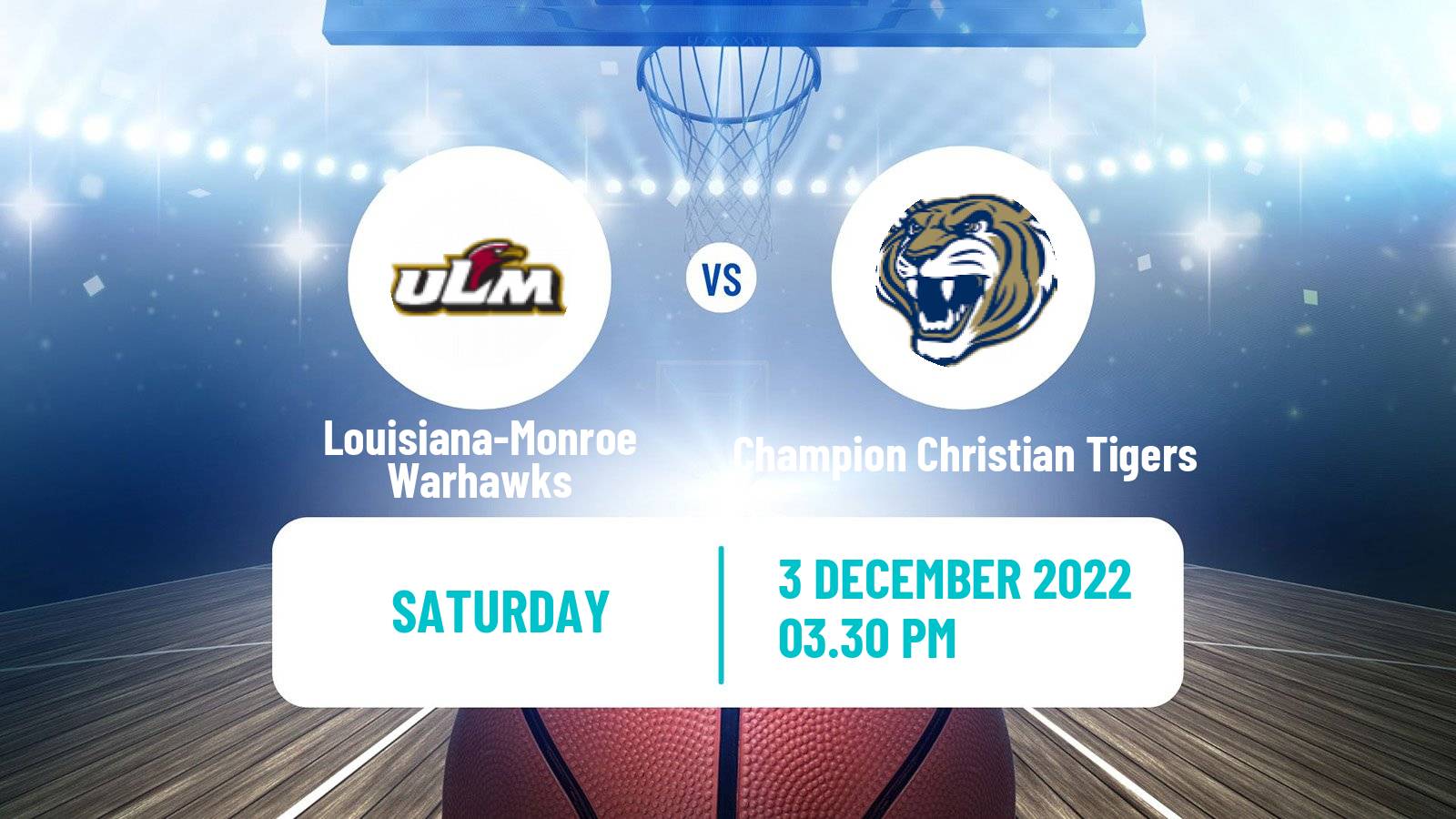 Basketball NCAA College Basketball Louisiana-Monroe Warhawks - Champion Christian Tigers