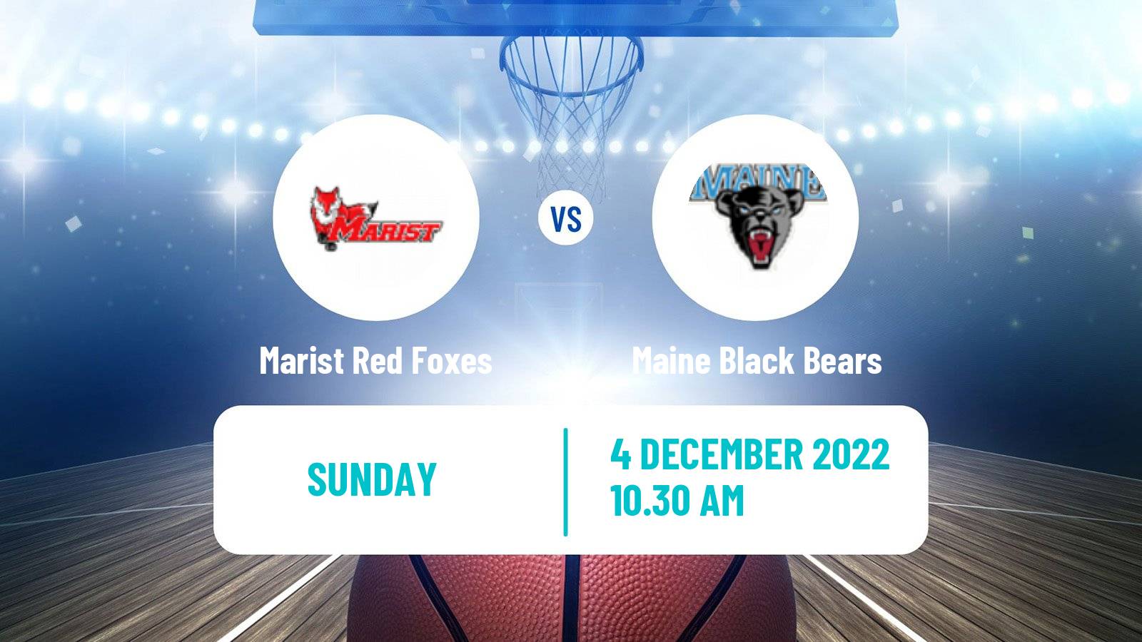 Basketball NCAA College Basketball Marist Red Foxes - Maine Black Bears