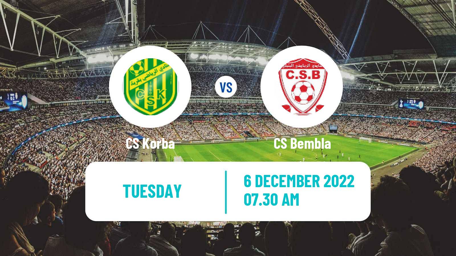 Soccer Tunisian Ligue 2 Korba - Bembla