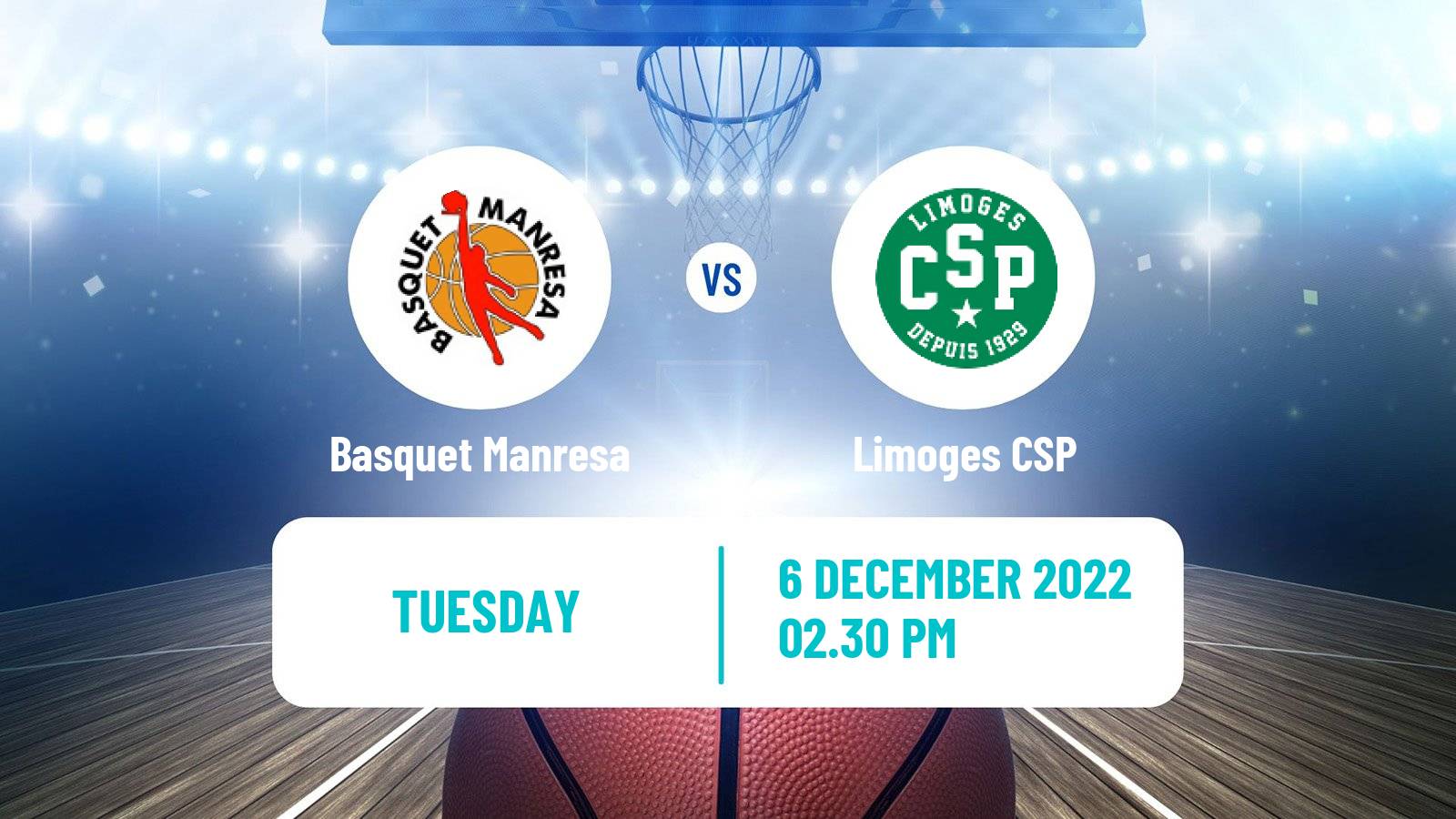 Basketball Champions League Basketball Basquet Manresa - Limoges