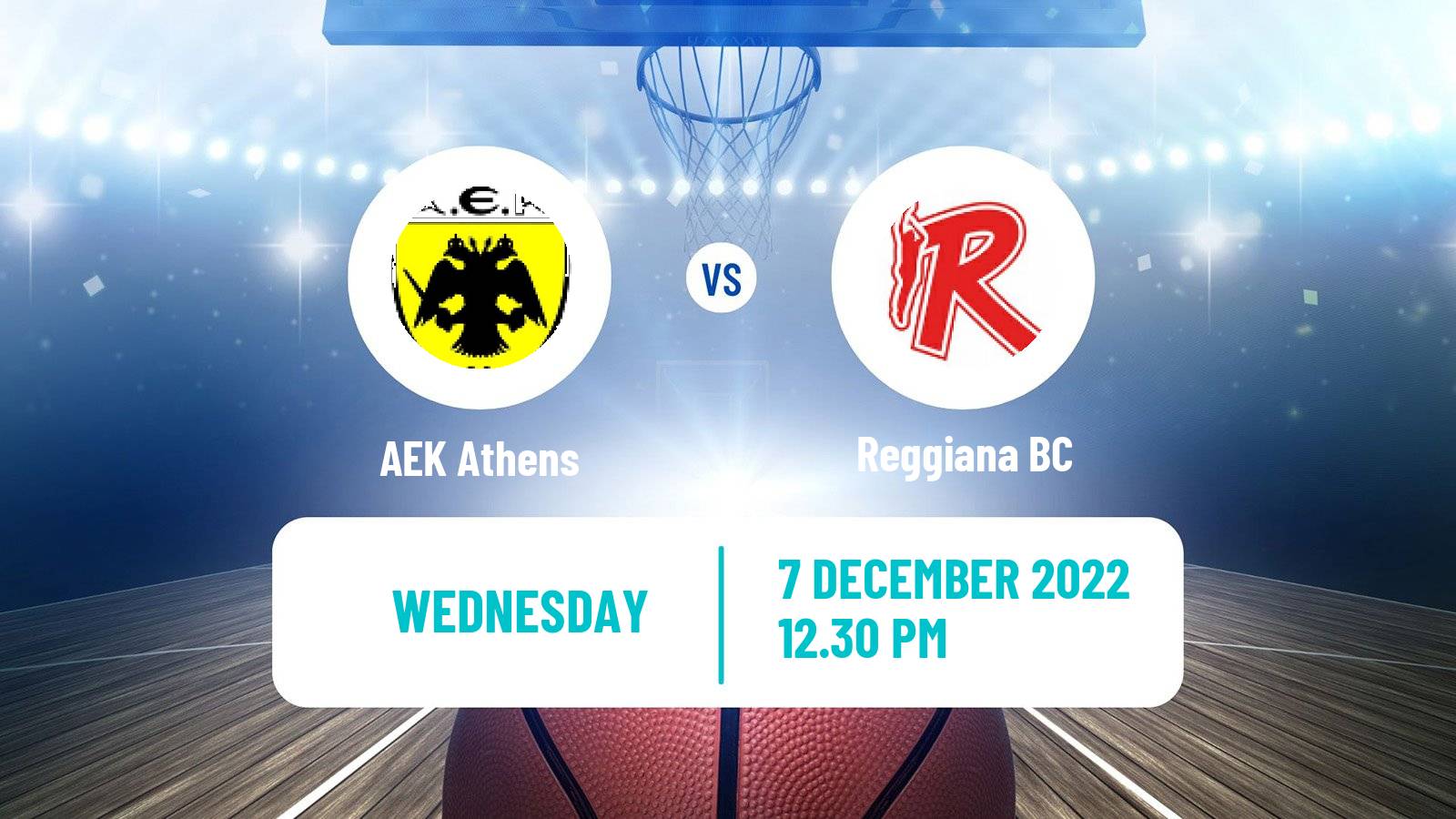 Basketball Champions League Basketball AEK Athens - Reggiana