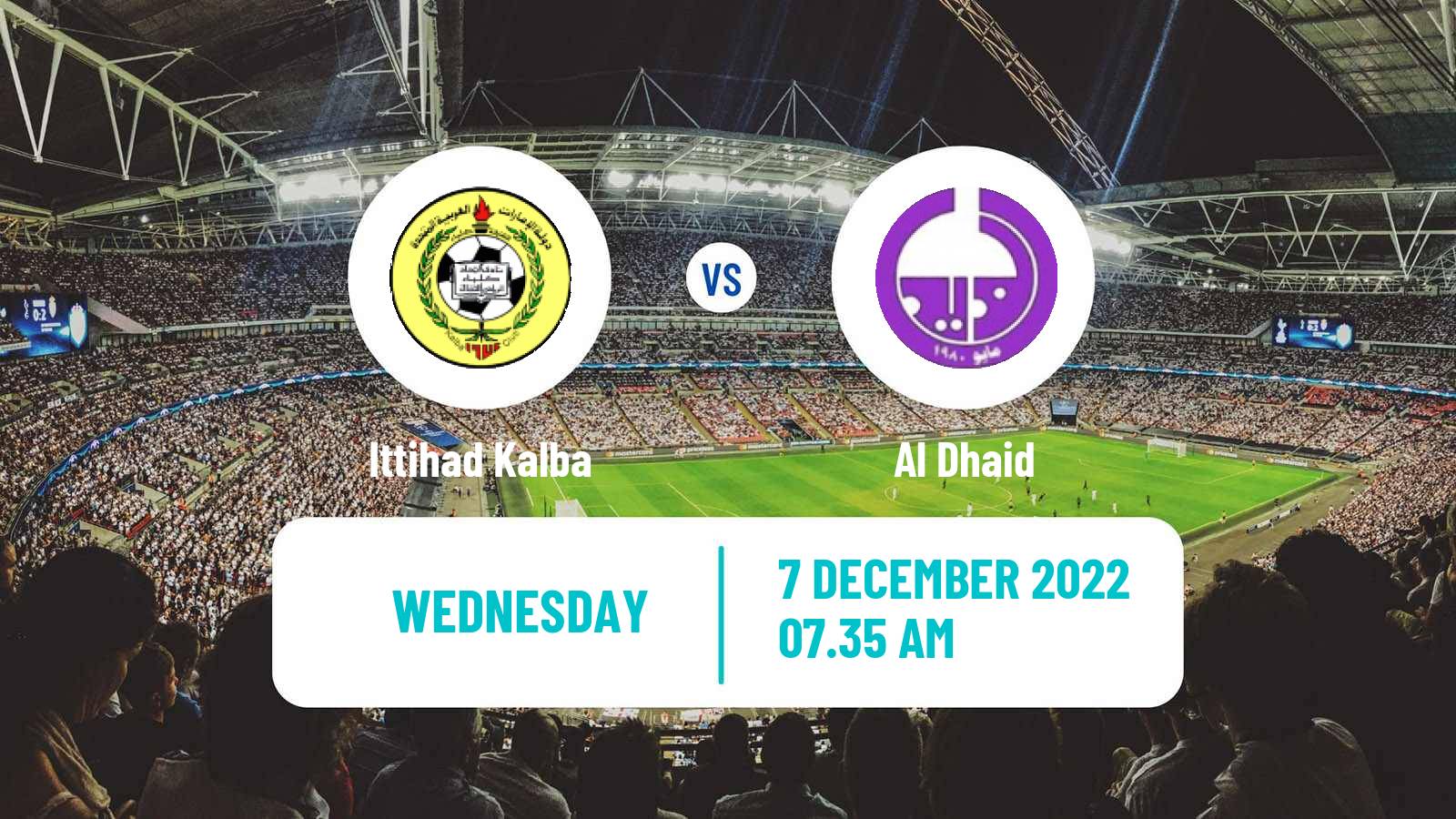 Soccer UAE Presidents Cup Ittihad Kalba - Al Dhaid